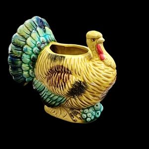 Vintage Reuben's original glazed ceramic turkey planter #6145 Japan